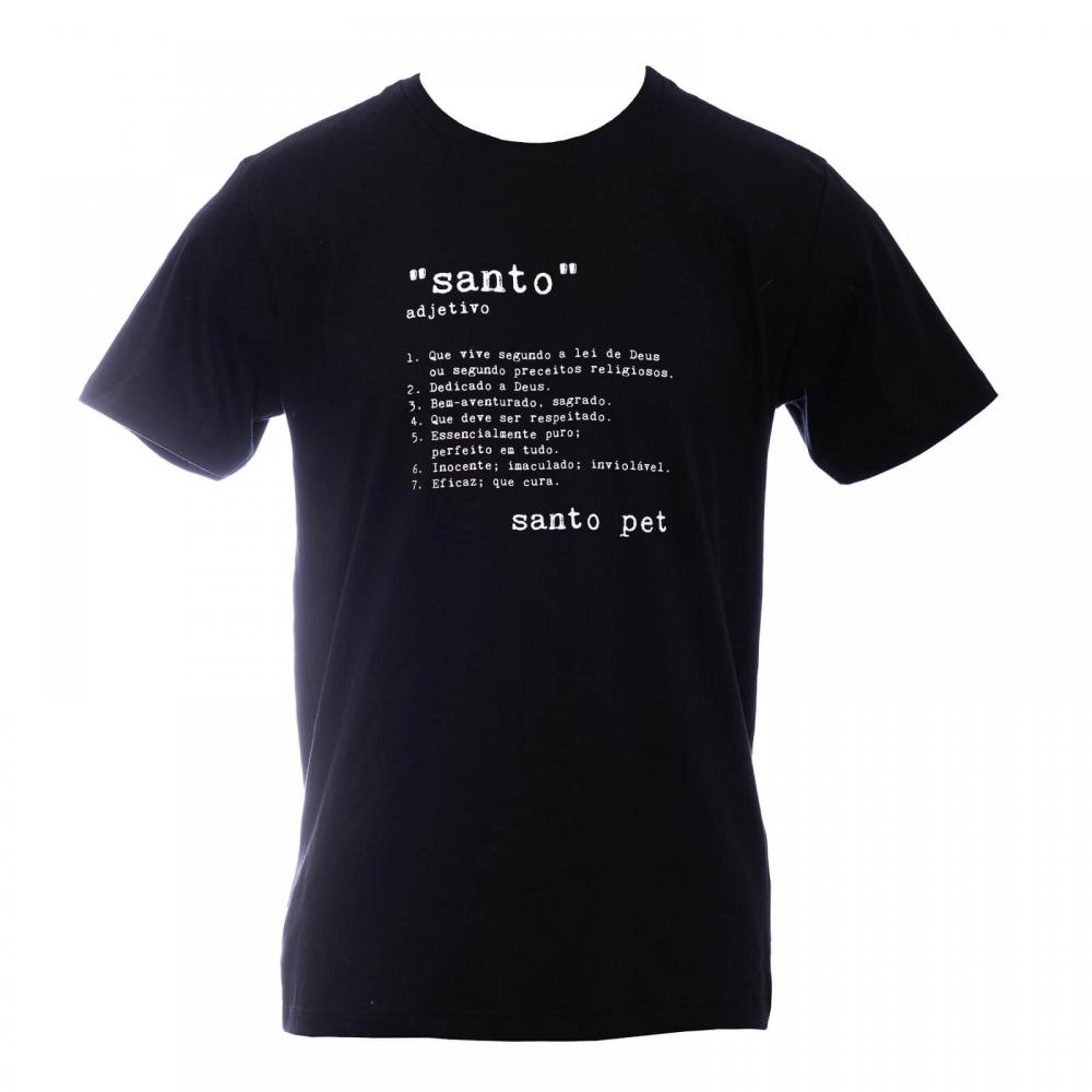 Camiseta - Santo - Unissex - Preta